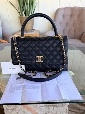 🆕 Coco Chanel Top Handle Caviar COA READY